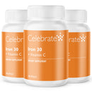 Iron 30 mg + Vitamin C Capsules - Celebrete Vitamins