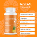 Iron 60 mg  + Vitamin C Soft Chews, Twisted Citrus - Celebrete Vitamins