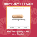 Supplement bottle labeled 'CelebrateONE 18 with Iron' on a white background