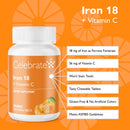Iron 18 mg + Vitamin C Chewable Tablets Orange - Celebrate Vitamins