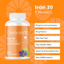 Iron 30 mg + Vitamin C Chewable Tablets Grape - Celebrate Vitamins