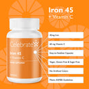 Iron 45 mg + Vitamin C 60 mg Capsules - Celebrate Vitamins