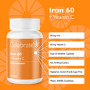 Iron 60 mg + Vitamin C 60mg Capsules - Celebrate Vitamins