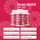 Multi-ADEK Chewable Multivitamin With Iron Grape - Celebrate Vitamins