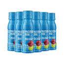Six bottles of Celebrate Protein Mini in Cran-Grape flavor on a white background