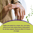 Relief Day Patch - Arnica, White Willow Bark, Menthol for soreness and discomfort Friendly Patch Co
