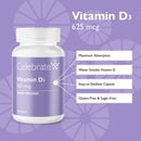 Vitamin D3 625 mcg Capsules Calcium Support - Celebrate Vitamins