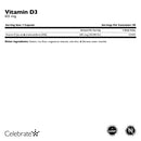 Vitamin D3 625 mcg Capsules Calcium Support - Celebrate Vitamins