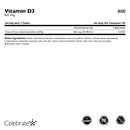 Vitamin D3 supplement bottle with purple label and strawberry illustration on a white background