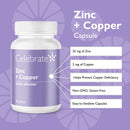 Zinc Plus Copper 25mg + 2mg Capsule - Celebrate Vitamins