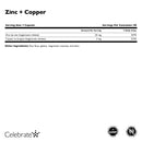 Zinc Plus Copper 25mg + 2mg Capsule - Celebrate Vitamins